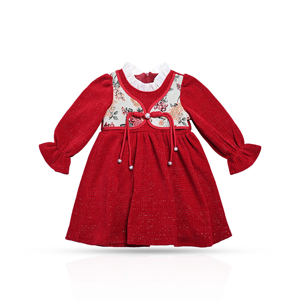 Baby Girls Dress for Chinese New Year, Kids Girl Long Sleeve Tang Suit Traditional Dress